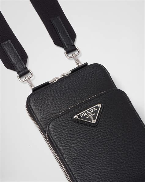 prada saffiano smartphone case|Saffiano leather phone case with logo in black .